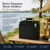 Glacière rétro en métal de 13 L, plusieurs options de couleurs, isotherme, portable pour le bureau, le camping