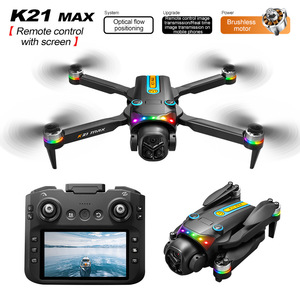 Drone pliable K21 MAX avec double caméra 4K, moteur brushless, écran FPV 5G, télécommande, flux optique, lumières RGB, quadricoptère RC. - Product Image 1