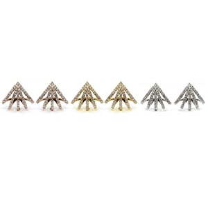 Boucles d'oreilles Solitaire, bijoux d'usine, or blanc 18k, bijoux en diamant de haute qualité, forme de Triangle, boucles d'oreilles pour dame - Product Image 4