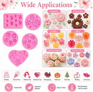 Moldes de Silicona para Fondant de Fábrica, Moldes de Flores y Mariposas para Chocolate, Fondant, Arcilla Polimérica y Proyectos de Manualidades - Product Image 2