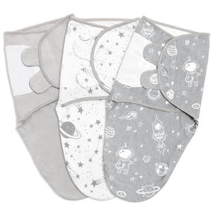 Gigoteuse réglable en velcro respirante et durable en coton doux pour nouveau-né, couverture d'emmaillotage pour bébé, lot de 3 - Product Image 3
