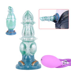 Jinyao Fallen Scale Dragon Fantasy Series Dildo Inflable de Silicona Premium con Base de Succión y Diseño Único con Púas - Product Image 1