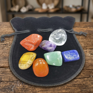 7 Chakra Tumbled Stone Set avec pochette Figurine Kit de pierres précieuses pour Reiki Méditation Grilles de cristal Produit métaphysique - Product Image 3