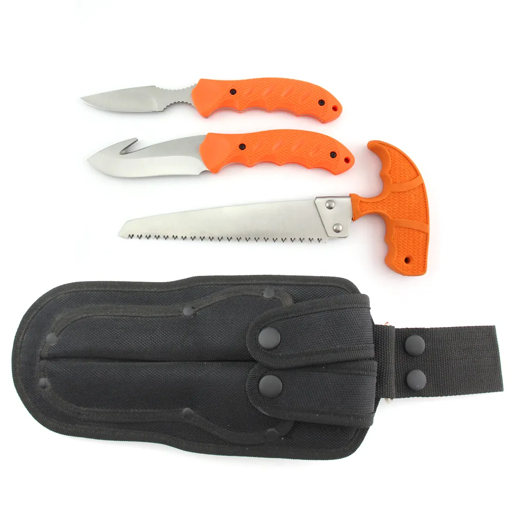 Cheaper Camping Bushcraft Hunting tool set Camping Survival Knife Set with Carry Case other hunting products
