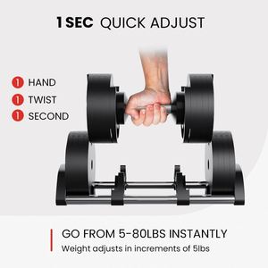 Instring Home Fitness Gym Equipment Sports Machine Strength Adjustable <b>Dumbbells</b> 2KG Increments 32kg 80LB Adjustable <b>Dumbbell</b> - Product Image 2