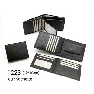 Hologramme 1223 Slim Leather <b>Wallet</b> <b>RFID</b> Anti-Theft Zipper Closure Short Length with Letter Decoration and PU Lining - Product Image 1