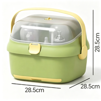 Boîte de rangement pour biberons avec plateau de drainage, poignée portable, anti-poussière, organisateur de sucettes et biberons pour bébés, vente en gros