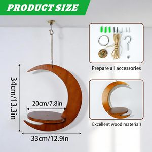 Estante Colgante para Plantas con Diseño de Luna, Soporte de <span class=keywords><strong>Techo</strong></span> para Plantas de Interior, Macetas, Espacios Pequeños, Decoración del Hogar - Product Image 2