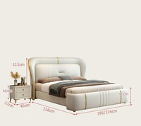Modernes Soft-Stauraumbett mit Premium-Lederpolsterung Queen/King Size E0-Zertifiziert JUNYUHAO Direktvertrieb ab Werk