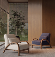 Canapé moderne en bois de style Wabi-sabi pour restaurant et hôtel Fauteuil de loisir écologique pour balcon
