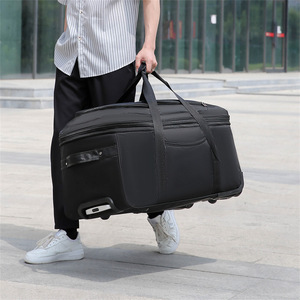 Foldable Soft Spinner Suitcase Luggage Travel Bag Portable Gym Duffle Bag Checked Roller Trolley Carry-On Luggage <b>Trolly</b> Bag - Product Image 5