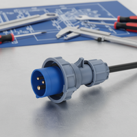 Prises électriques industrielles étanches HFE IP67 3 broches 2P+E 220V 16A, mâles et femelles, avec mise à la terre standard