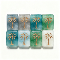 Tuiles de Mahjong imprimées avec logo, en résine faite à la main, ensemble de Mahjong Gamenight Champagne, tuiles de Mahjong personnalisées Coastal Ink pour l'Amérique