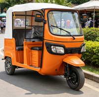 Tuk Tuk Eléctrico Semiabierto para Pasajeros, Control de Modo Dual, Triciclo Multipasajeros para Transporte Público Urbano y Turismo