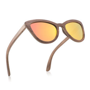 2025 moda hecha a mano UV400 lentes gafas de sol monopatín madera bambú gafas de sol para mujeres logotipo personalizado gafas de sol - Product Image 4