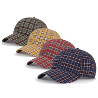 Gorra de Béisbol de Algodón a Cuadros, Moderna, Unisex, Ajustable, Protección Solar, Estilo Casual para las Cuatro Estaciones, Disponible