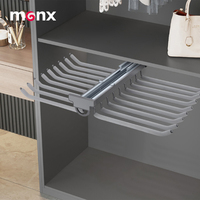 Ensemble de 3 porte-pantalons en aluminium, best-seller en gros, organisateur de rangement intégré pour placard, cintre à pantalons coulissant personnalisé