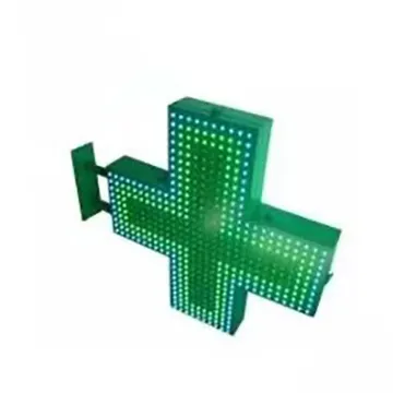 Outdoor LED Sign Green Color Pharmacy Cross LED Screen Display Wireless WIFI APP 4G Control P6 P8 P10 P12 P16 LED sign