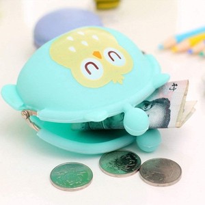 Monedero Mini con Diseño de Búho, Hebilla de Silicona, Azul, Portátil, de Pequeña Capacidad, para Auriculares, para Niños de 3+ Años - Product Image 1