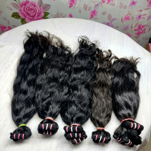 ผมต่อ Jerry Hairs แท้ 100% ผมอินเดีย Remy แบบธรรมชาติ ลอนธรรมชาติ หนาที่ปลายผม แบบ Single Drawn ราคาดีที่สุด - Product Image 1