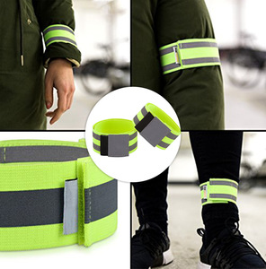 Brazalete reflectante de alta visibilidad, ecológico, irrompible, banda elástica de seguridad para la muñeca, para correr de noche, ciclismo, trotar, caminar - Product Image 2