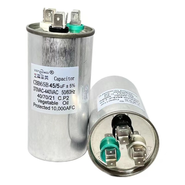 High quality AC capacitor for refrigeration CBB65 45+5uf 370/440V AC air conditioner