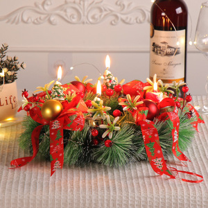 NUEVA CORONA DE candelabro de Navidad con corona de Navidad de pino para decoración navideña - Product Image 1