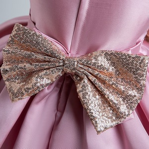 Vestido de niña 2023 <span class=keywords><strong>Pop</strong></span> Cake Fluffy lindo arco lentejuelas adornado vestido de niña - Product Image 5