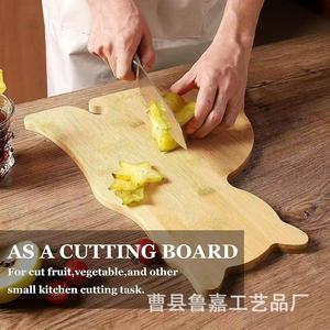 Tabla de cortar de madera con forma de gato Tj Pop, tabla de queso de bambú para cocina, utensilios para frutas, verduras y embutidos - Product Image 4