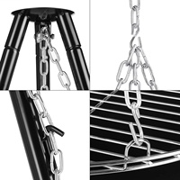 Barbecue au charbon de bois moderne en fer de haute qualité avec trépied, grille à hauteur réglable pour camping en extérieur, barbecue, jardin, patio, foyer