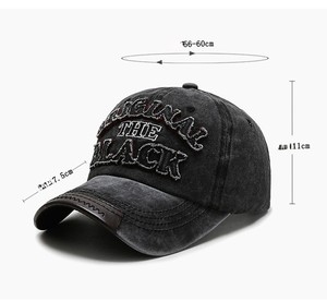 <span class=keywords><strong>Gorra</strong></span> de Béisbol Vintage de Lona Lavada con Bordado de Letras, Visera Precurvada, Estilo Desgastado, Cierre a Presión, para Primavera y Otoño, Deportes al Aire Libre, Protección Solar - Product Image 6