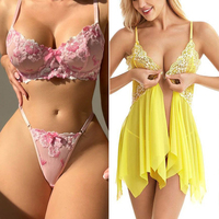 Stock de liquidation : Ensemble de lingerie sexy transparente pour femme, soutien-gorge et string transparents, vente en gros, lots mixtes aléatoires