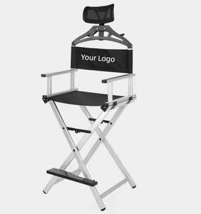 एकल जंगली एल्यूमीनियम निदेशक कुर्सी पोर्टेबल फोल्डेबल एल्यूमीनियम निर्देशक कुर्सी के साथ एल्यूमीनियम फ्रेम सैलून मेकअप कुर्सी - Product Image 5