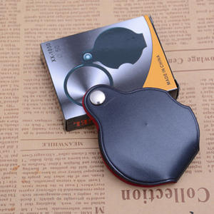 Bijia กระเป๋าหนังแบบพับได้แว่นขยายแบบพกพาสำหรับผู้สูงอายุ5X อ่านหนังสือขนาดเล็กกระเป๋าหนังแว่นขยาย - Product Image 3