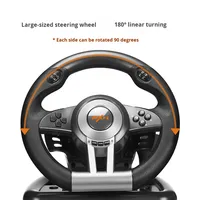 Volant de jeu filaire PXN-V3 Pro orange/noir à 180 degrés avec pédale pour Xbox One, PC, PS3, PS4, Switch – Offre Spéciale