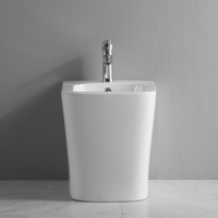 Ensemble WC Bidet Monobloc en Céramique, Style Européen Moderne, Écologique, Auto-Nettoyant, avec Jet Vertical Anti-Rayures pour Femmes