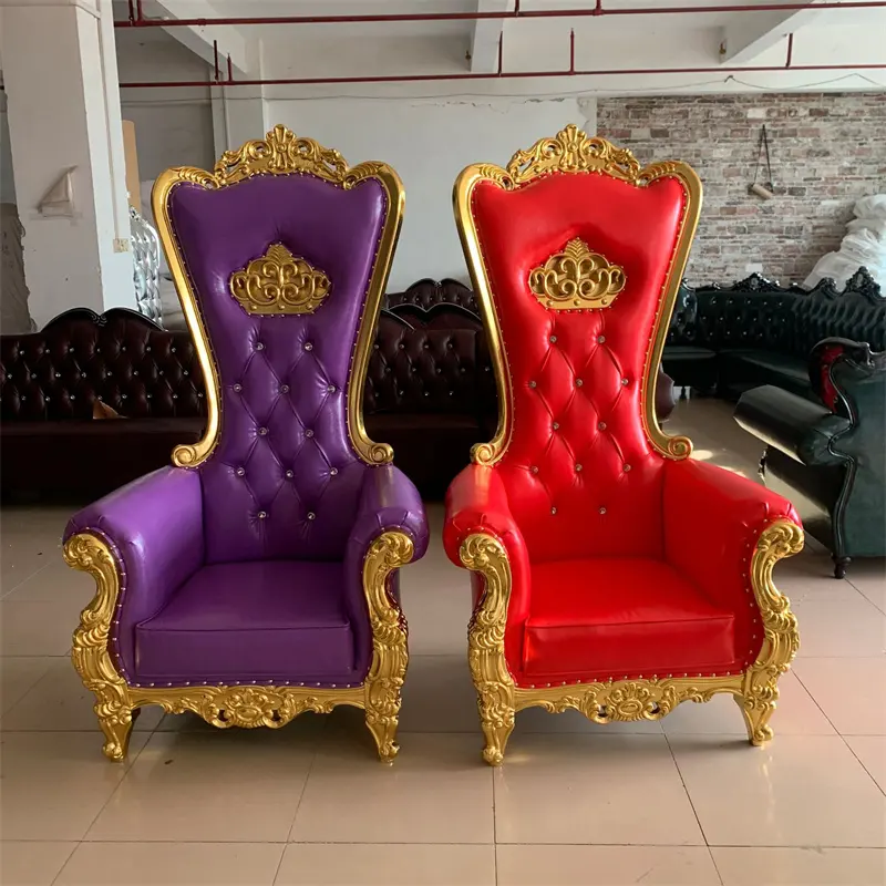 फैक्टरी सस्ते राजकुमारी राजा सिंहासन कुर्सी सफेद और चांदी शादी सिंहासन कुर्सी राजा लक्जरी उच्च वापस शादी के लिए