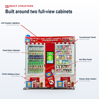 Distributeur automatique intelligent de snacks et de boissons pour supermarchés avec refroidissement par compresseur, gestion basée sur le cloud, capacité de 150 à 200 articles