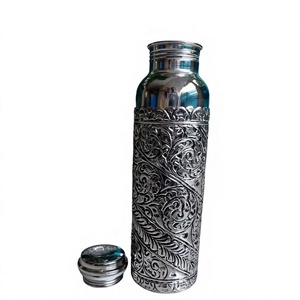 Stainless Steel Water Bottle Oriental Floral Design Portable Travel Drinkware with Lid Stainless steel water bottle Travel - Product Image 1