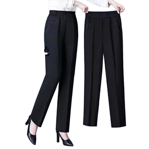 Korean Chic Vintage High Ankle-Length Straight Pants for Women Breathable Office Wear XL <strong>Baggy</strong> Vintage High <strong>Ladies</strong> <strong>Trousers</strong> for - Product Image 1