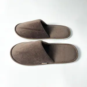 China manufacturer produces velour terry cloth disposable hotel slippers