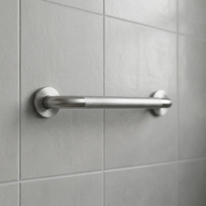 Barre d'appui en acier inoxydable moderne en forme de L, rail de sécurité incliné pour salle de bain, pour toilettes commerciales - Product Image 1