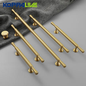 มือจับตู้แบบ T-Bar ทำจากทองเหลืองแท้ Koppalive สไตล์โมเดิร์นวินเทจ ขัดเงาอย่างหรูหรา สำหรับตู้เสื้อผ้า ลิ้นชัก ประตู มีหลายขนาด - Product Image 5