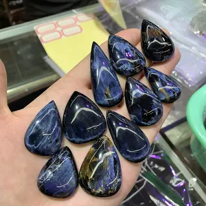 Pietersite azul 3a qualidade jóias naturais, fazendo pedra preciosa pedra preciosa oval pear cabochão