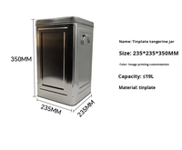 Boîte carrée en fer blanc pour écorces de mandarine, qualité alimentaire, pour biscuits, thé, bonbons, stockage scellé, double couvercle, 20L, anti-humidité