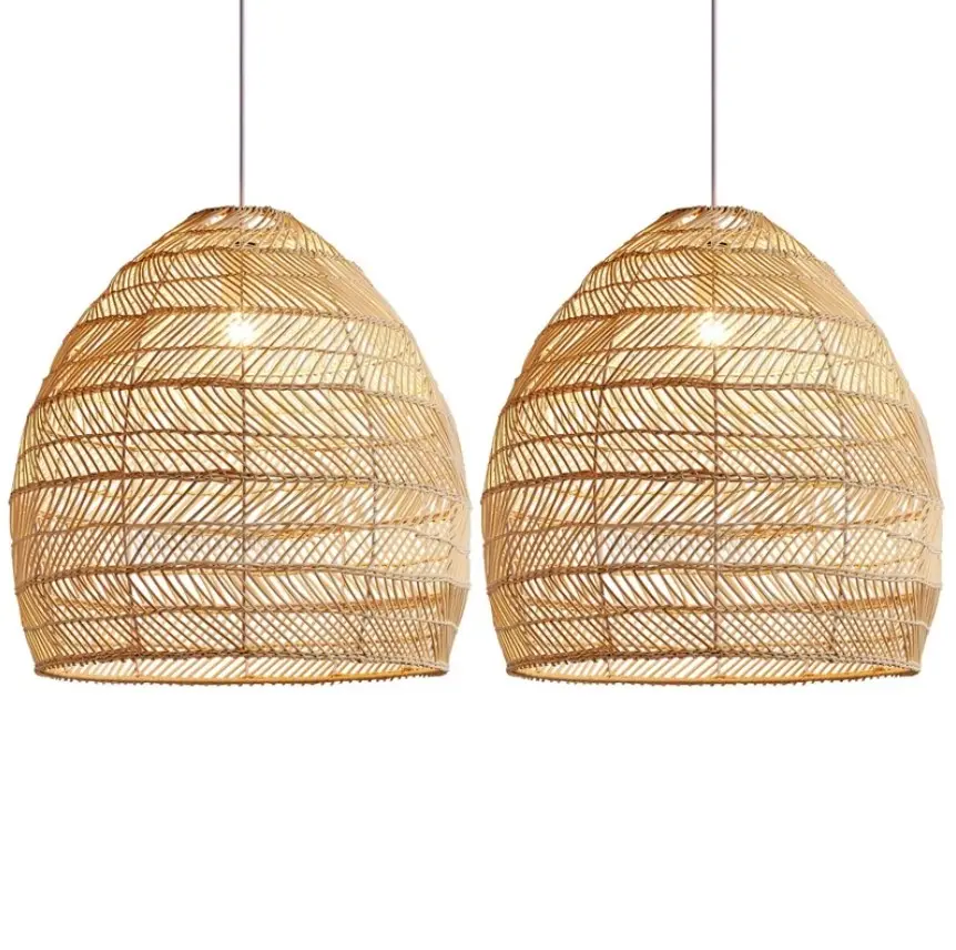 Rattan Lamp Pendant Bamboo Lamp Light Vintage Hanging Lamp Shades