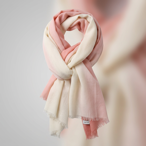 Wool Scarf Custom Logo Fine Three Tone Ombre Lightweight Breathable Shawl Stole <b>Wrap</b> Factory Wholesale - Product Image 3