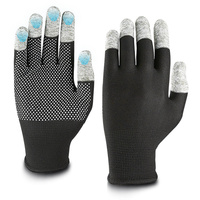 Guantes de Cinco Dedos con Pantalla Táctil Extendida (Nylon/PVC) para Juegos e Instrumentos Electrónicos; Palma Antideslizante para Uso en Verano