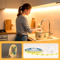 Bande LED USB découpable de haute qualité, 5 mètres, 300 LED/m, 5000K lumière du jour, COB sans scintillement, CRI, certifiée FCC/CE/RoHS, ABS