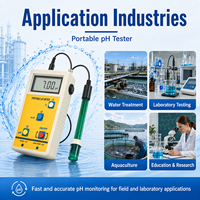 Portable Digital Temperature&pH 3in1 Tester Engine Replaceable Electrode 100L/Hour Filtration for Water Quality Laboratory